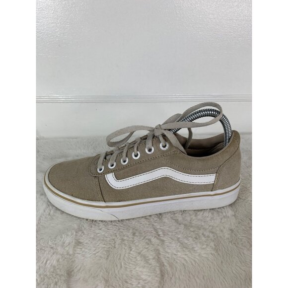 Vans Womens Size 8 Old Skool Sneakers Tan & White Canvas Casual Shoes - Picture 4 of 9